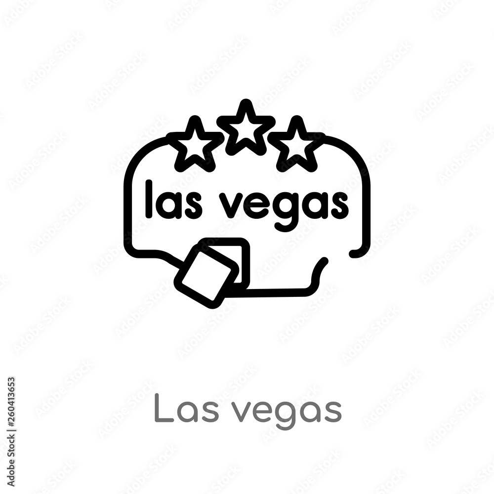 Poster outline las vegas vector icon. isolated black simple line element illustration from maps and flags c