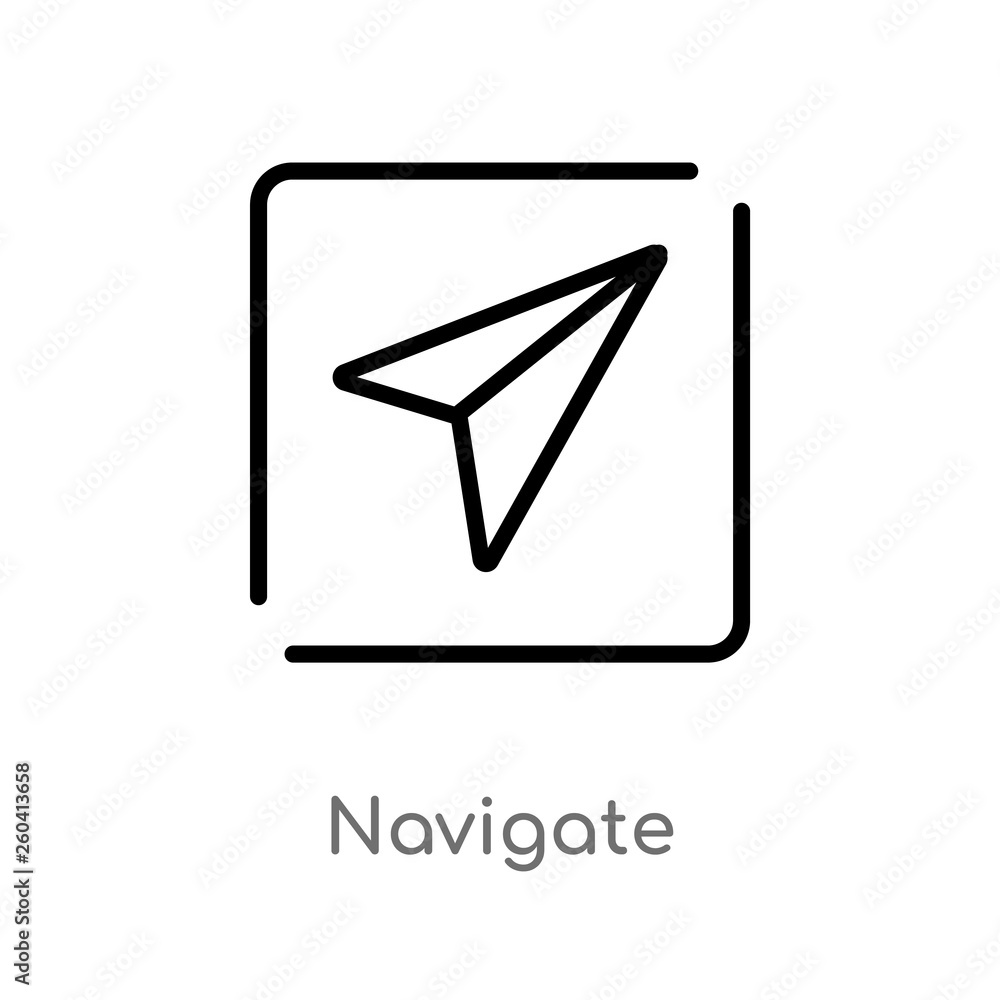 Poster outline navigate vector icon. isolated black simple line element illustration from maps and flags co