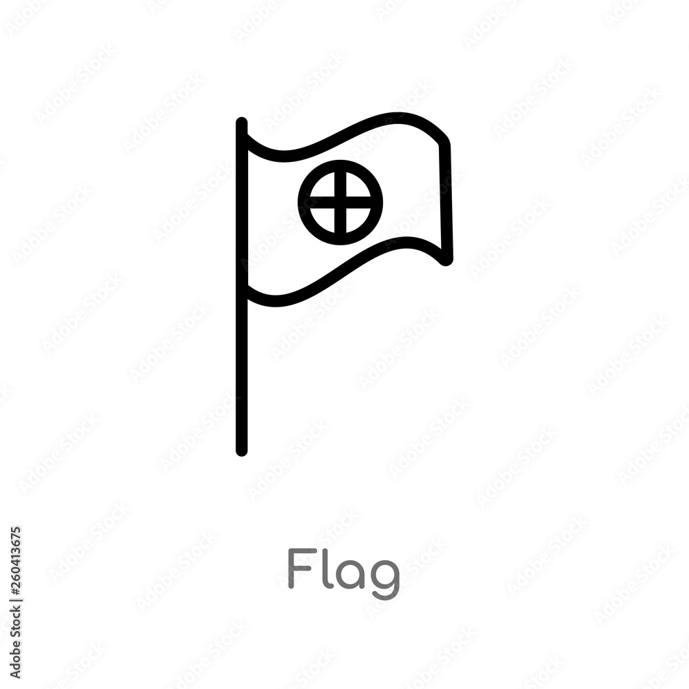 Poster outline flag vector icon. isolated black simple line element illustration from maps and flags concep