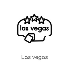 outline las vegas vector icon. isolated black simple line element illustration from maps and flags concept. editable vector stroke las vegas icon on white background