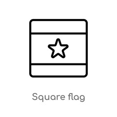 outline square flag vector icon. isolated black simple line element illustration from maps and flags concept. editable vector stroke square flag icon on white background