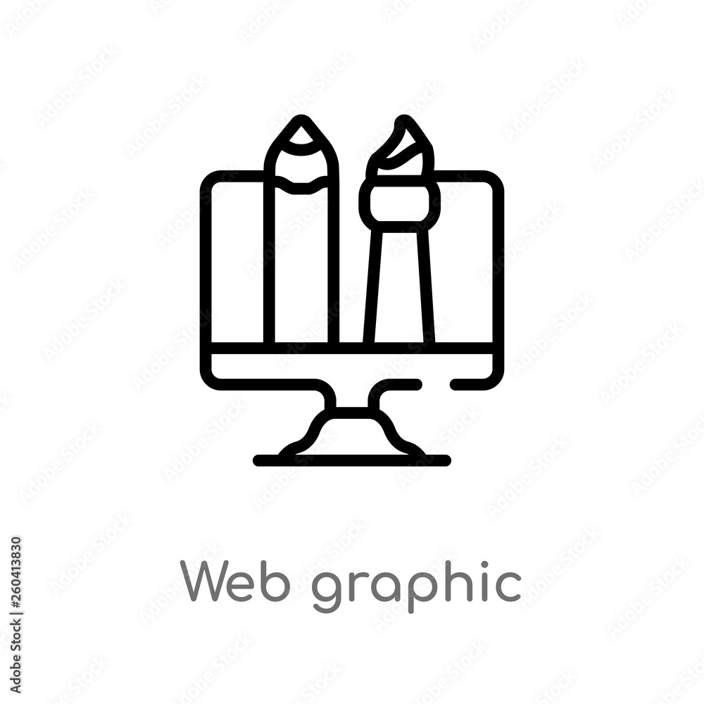 Poster outline web graphic vector icon. isolated black simple line element illustration from marketing conc