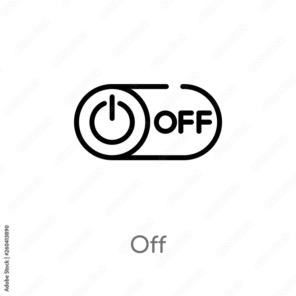 Poster outline off vector icon. isolated black simple line element illustration from marketing concept. edi