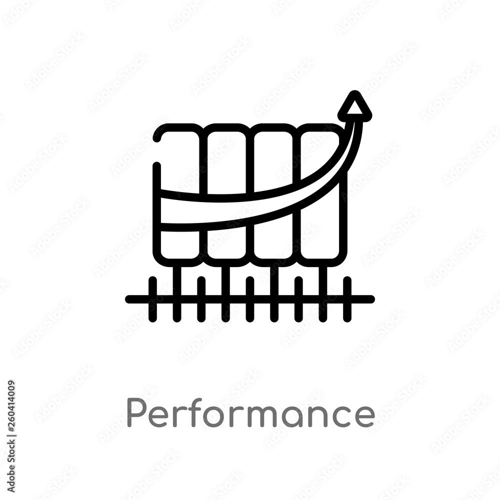 Aufkleber outline performance vector icon. isolated black simple line element illustration from marketing conc