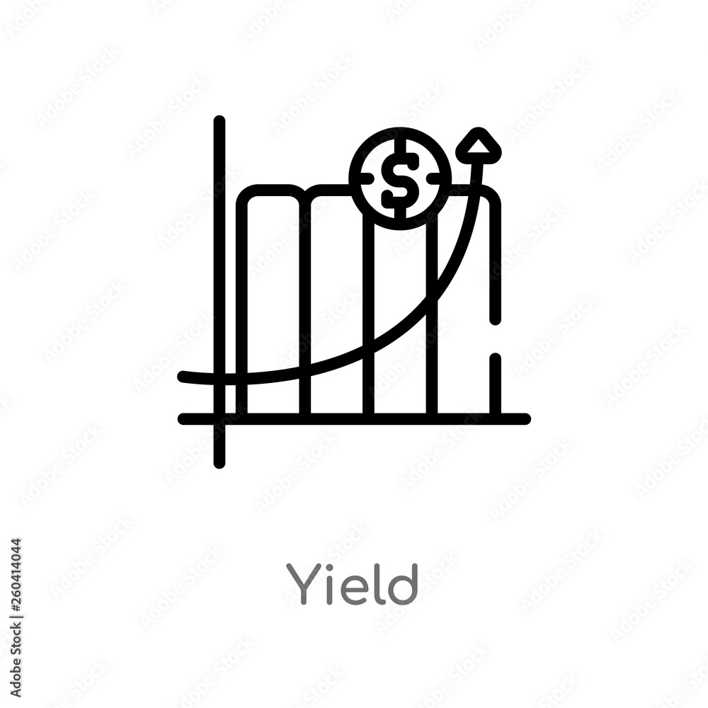Poster outline yield vector icon. isolated black simple line element illustration from marketing concept. e