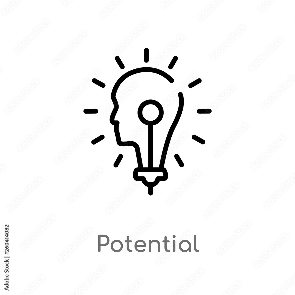 Poster outline potential vector icon. isolated black simple line element illustration from marketing concep