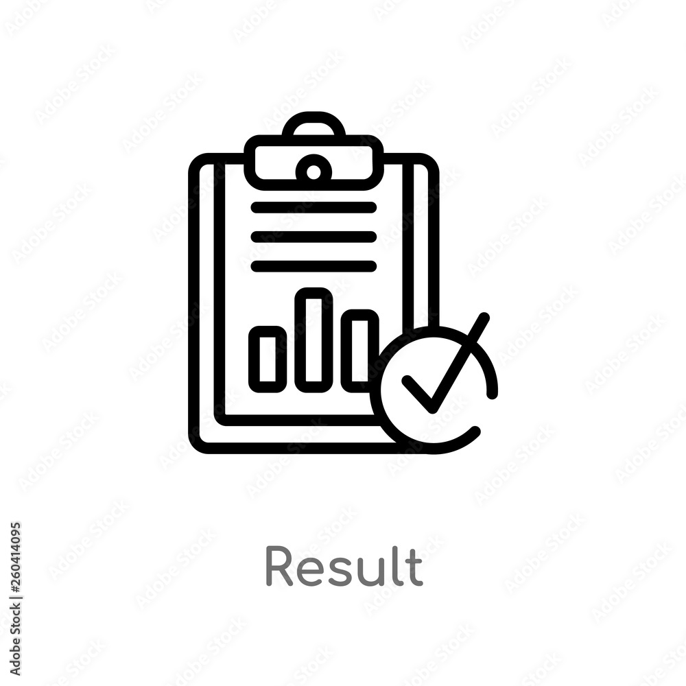 Poster outline result vector icon. isolated black simple line element illustration from marketing concept. 