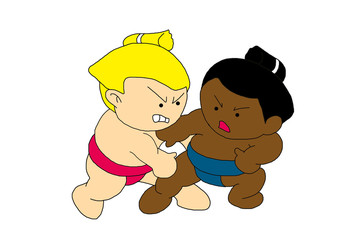 お相撲・白人・黒人