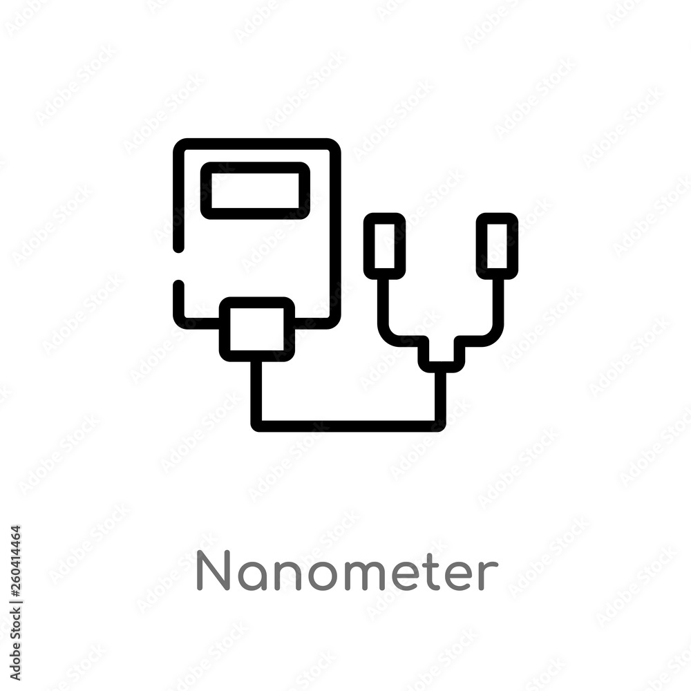 Poster outline nanometer vector icon. isolated black simple line element illustration from measurement conc