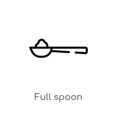 outline full spoon vector icon. isolated black simple line element illustration from measurement concept. editable vector stroke full spoon icon on white background