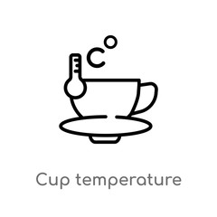 outline cup temperature vector icon. isolated black simple line element illustration from measurement concept. editable vector stroke cup temperature icon on white background