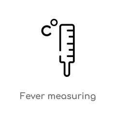 outline fever measuring vector icon. isolated black simple line element illustration from measurement concept. editable vector stroke fever measuring icon on white background