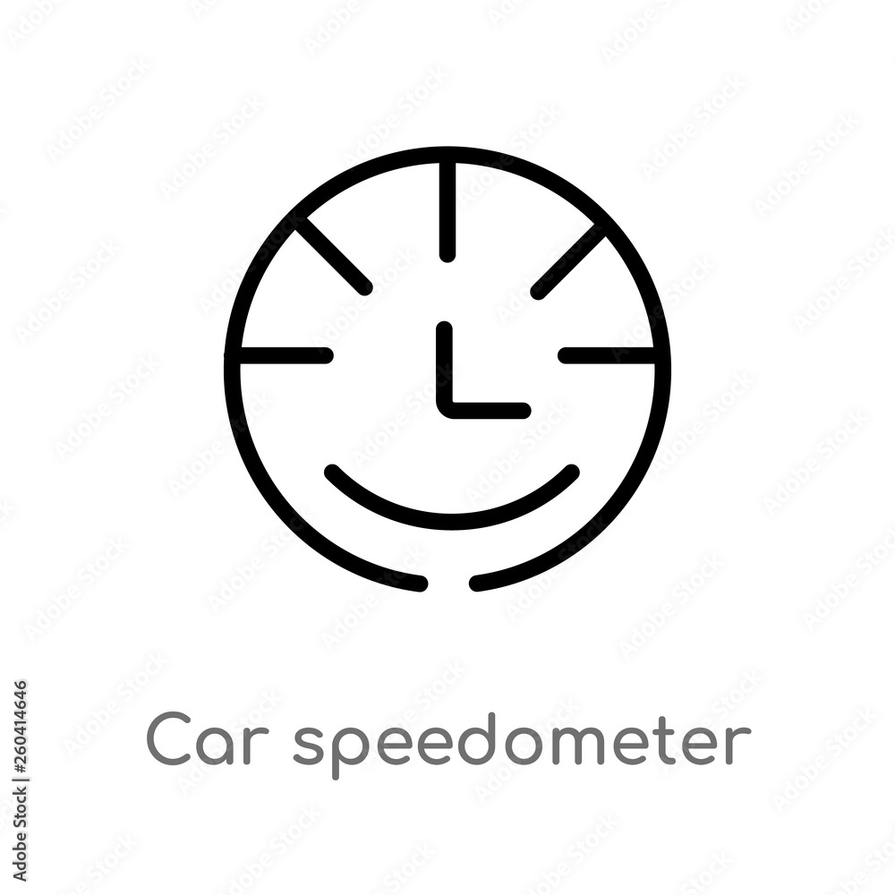 Aufkleber outline car speedometer vector icon. isolated black simple line element illustration from mechanicon