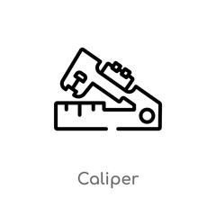 outline caliper vector icon. isolated black simple line element illustration from measurement concept. editable vector stroke caliper icon on white background
