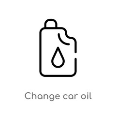 outline change car oil vector icon. isolated black simple line element illustration from mechanicons concept. editable vector stroke change car oil icon on white background