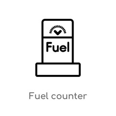 outline fuel counter vector icon. isolated black simple line element illustration from mechanicons concept. editable vector stroke fuel counter icon on white background