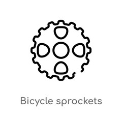 outline bicycle sprockets vector icon. isolated black simple line element illustration from mechanicons concept. editable vector stroke bicycle sprockets icon on white background
