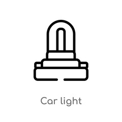 outline car light vector icon. isolated black simple line element illustration from mechanicons concept. editable vector stroke car light icon on white background