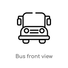 outline bus front view vector icon. isolated black simple line element illustration from mechanicons concept. editable vector stroke bus front view icon on white background