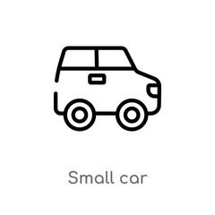 outline small car vector icon. isolated black simple line element illustration from mechanicons concept. editable vector stroke small car icon on white background