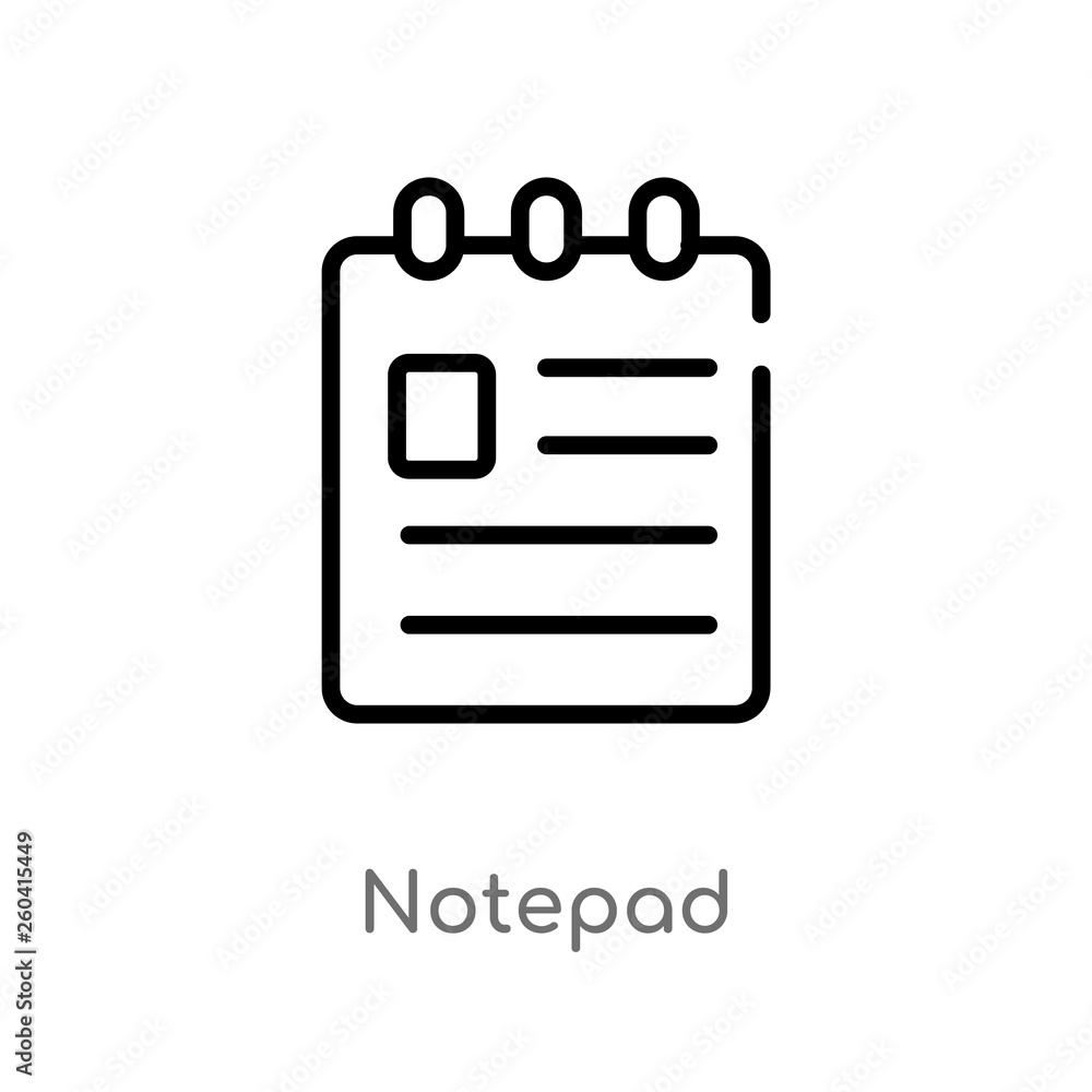 Poster outline notepad vector icon. isolated black simple line element illustration from medical concept. e