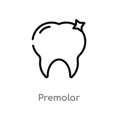 outline premolar vector icon. isolated black simple line element illustration from medical concept. editable vector stroke premolar icon on white background