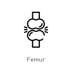 Obraz premium outline femur vector icon. isolated black simple line element illustration from medical concept. editable vector stroke femur icon on white background