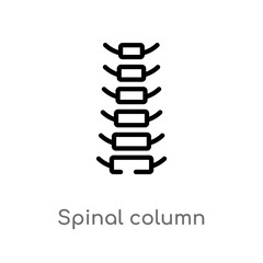 outline spinal column vector icon. isolated black simple line element illustration from medical concept. editable vector stroke spinal column icon on white background
