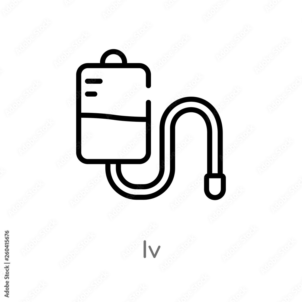 Poster outline iv vector icon. isolated black simple line element illustration from medical concept. editab