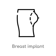 outline breast implant vector icon. isolated black simple line element illustration from medical concept. editable vector stroke breast implant icon on white background