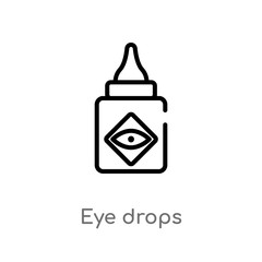 outline eye drops vector icon. isolated black simple line element illustration from medical concept. editable vector stroke eye drops icon on white background