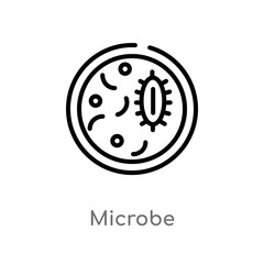 outline microbe vector icon. isolated black simple line element illustration from medical concept. editable vector stroke microbe icon on white background