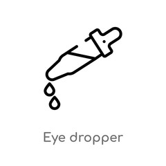 outline eye dropper vector icon. isolated black simple line element illustration from medical concept. editable vector stroke eye dropper icon on white background
