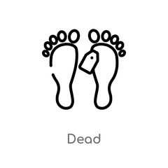 outline dead vector icon. isolated black simple line element illustration from medical concept. editable vector stroke dead icon on white background