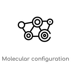outline molecular configuration vector icon. isolated black simple line element illustration from medical concept. editable vector stroke molecular configuration icon on white background