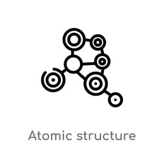 Obraz premium outline atomic structure vector icon. isolated black simple line element illustration from medical concept. editable vector stroke atomic structure icon on white background