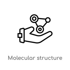 outline molecular structure vector icon. isolated black simple line element illustration from medical concept. editable vector stroke molecular structure icon on white background