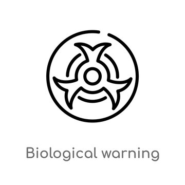 outline biological warning vector icon. isolated black simple line element illustration from medical concept. editable vector stroke biological warning icon on white background