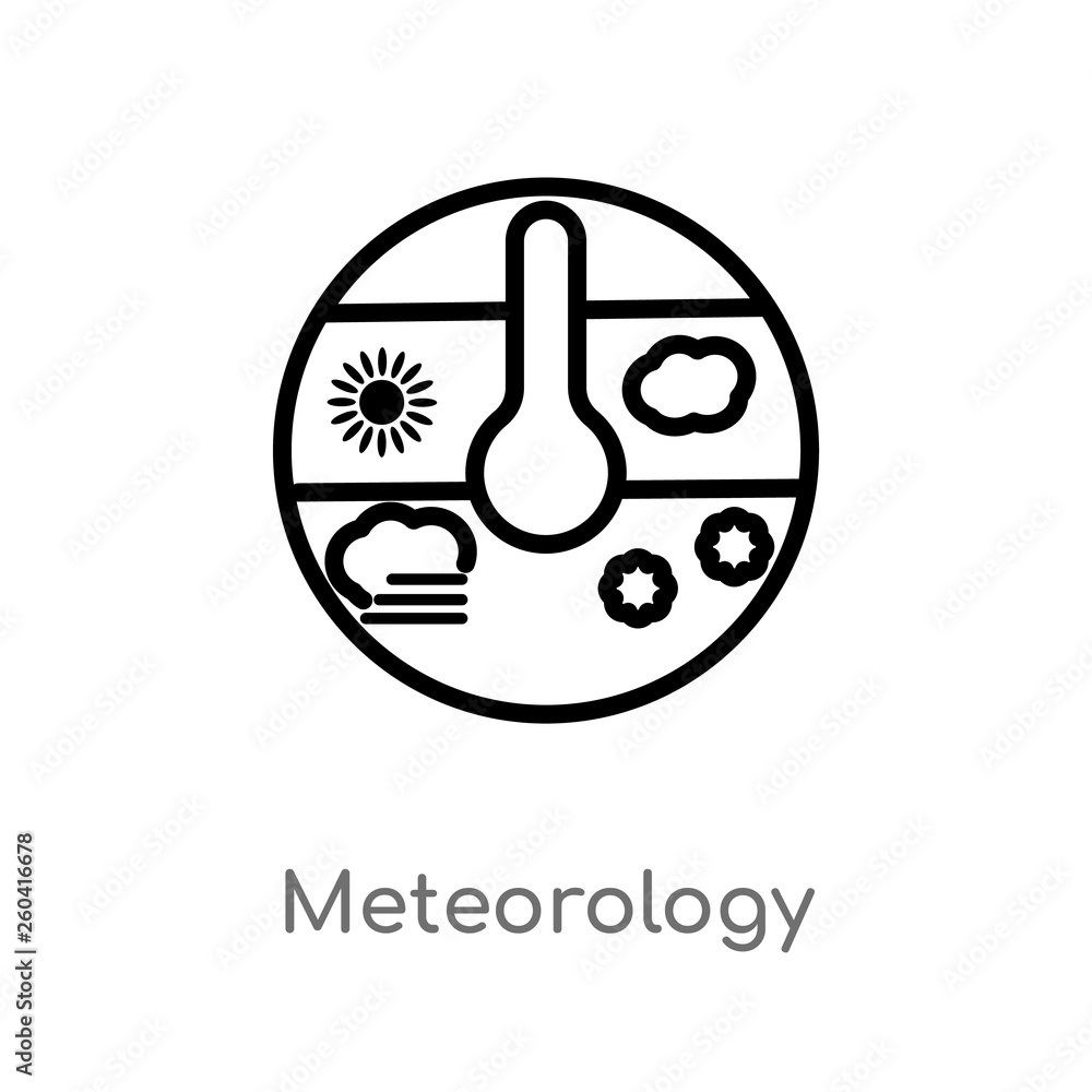 Aufkleber outline meteorology vector icon. isolated black simple line element illustration from concept. edita