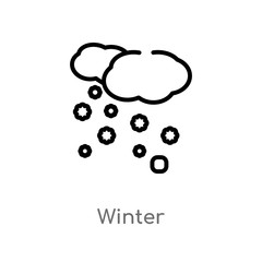 outline winter vector icon. isolated black simple line element illustration from meteorology concept. editable vector stroke winter icon on white background