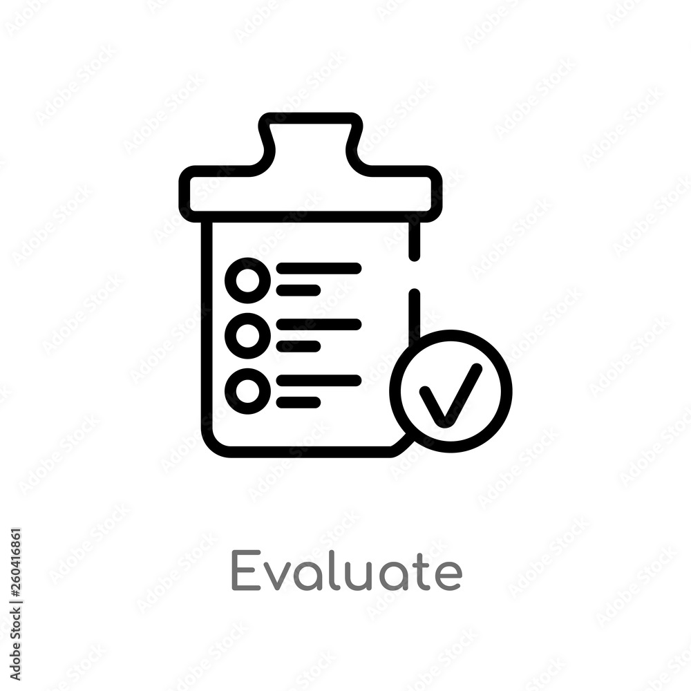 Poster outline evaluate vector icon. isolated black simple line element illustration from miscellaneous con