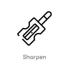 outline sharpen vector icon. isolated black simple line element illustration from miscellaneous concept. editable vector stroke sharpen icon on white background