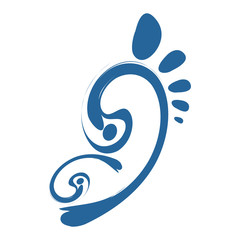 Obraz premium Abstract footprints silhouette concept design. Symbol graphic template element vector