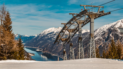 Beautiful alpine winter view at the Achensee-Pertisau-Tyrol-Austria