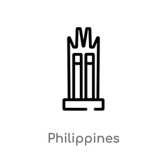 outline philippines vector icon. isolated black simple line element illustration from monuments concept. editable vector stroke philippines icon on white background