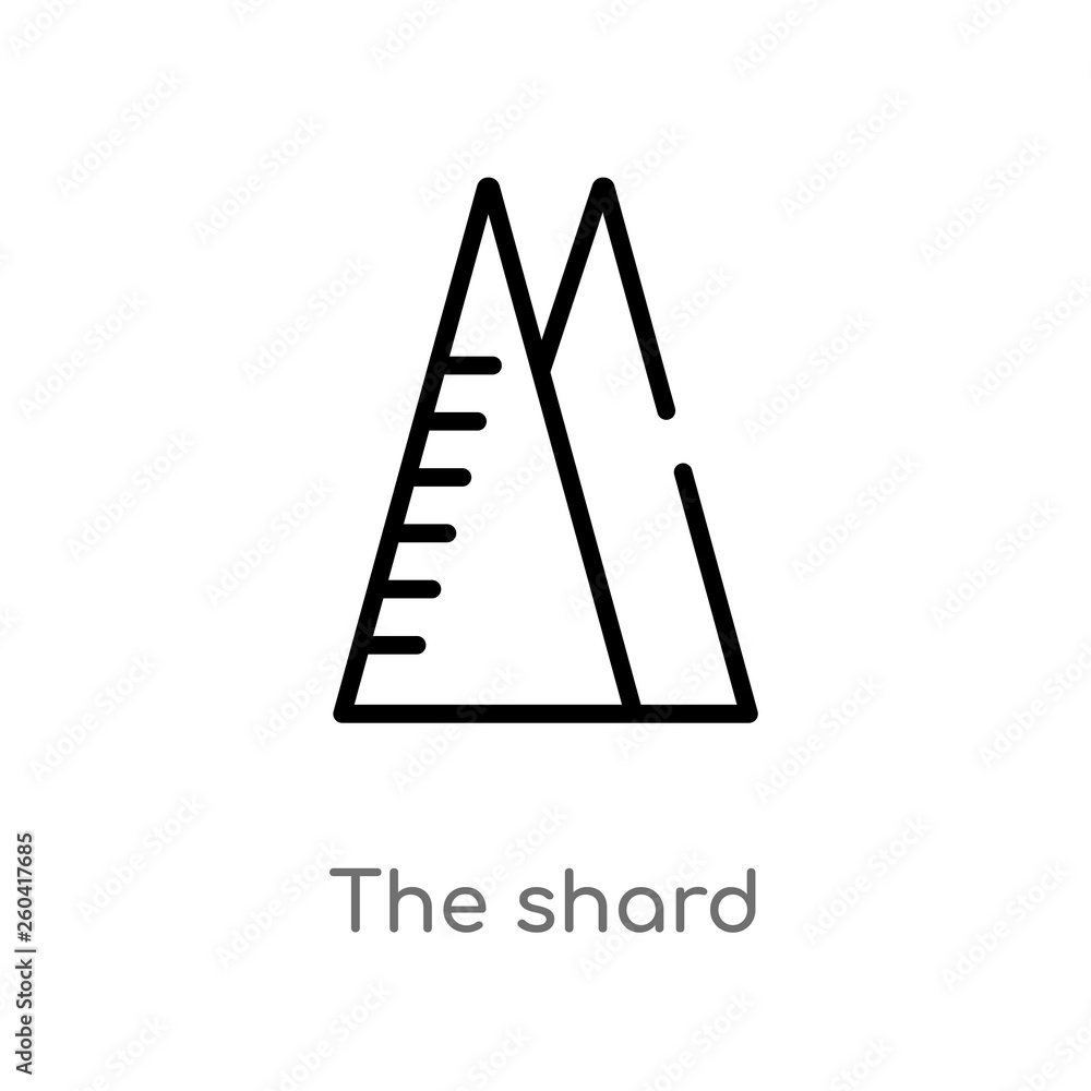 Poster outline the shard vector icon. isolated black simple line element illustration from monuments concep