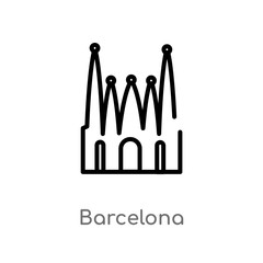 outline barcelona vector icon. isolated black simple line element illustration from monuments concept. editable vector stroke barcelona icon on white background