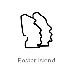 outline easter island vector icon. isolated black simple line element illustration from monuments concept. editable vector stroke easter island icon on white background