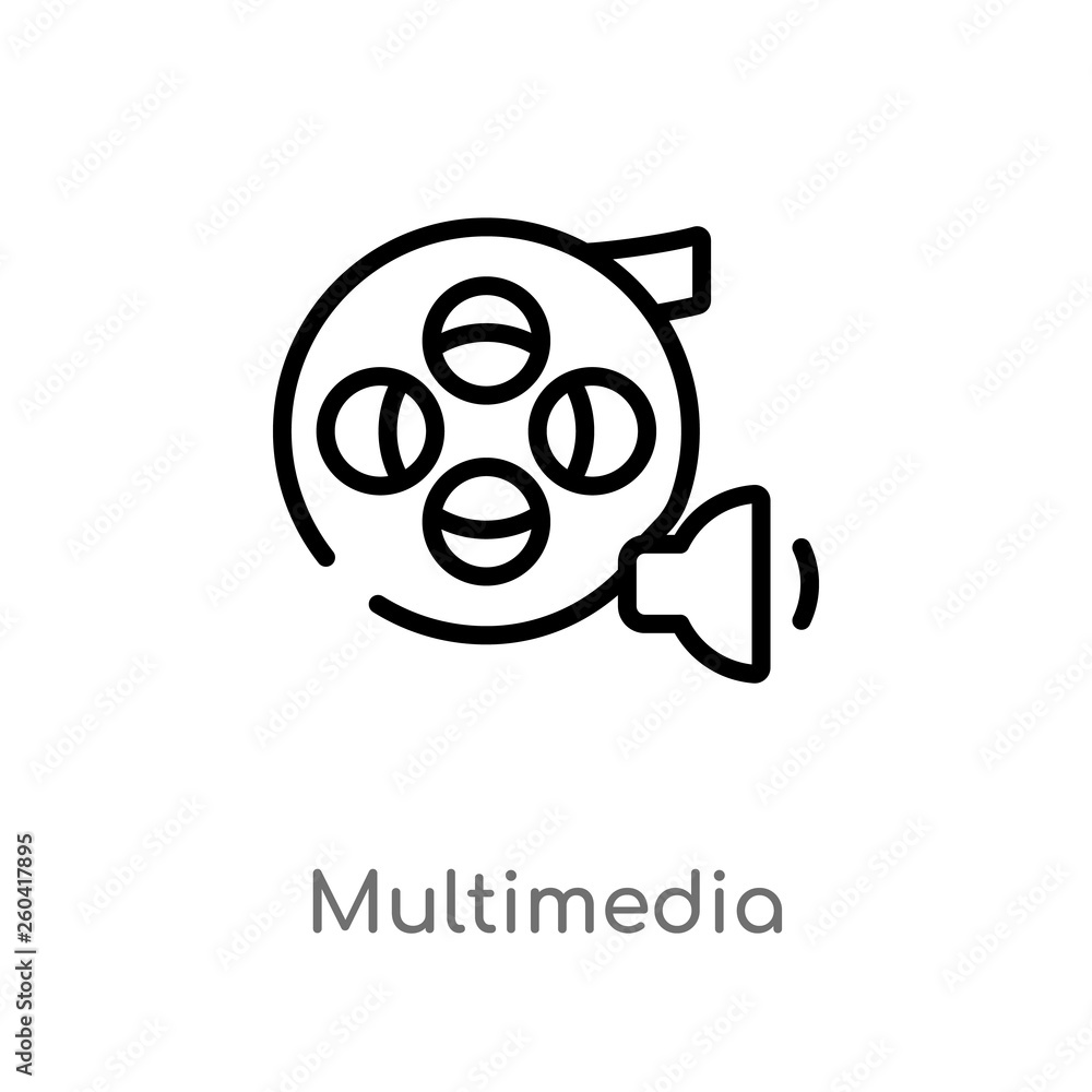 Poster outline multimedia vector icon. isolated black simple line element illustration from concept. editab