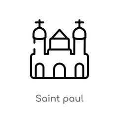 outline saint paul vector icon. isolated black simple line element illustration from monuments concept. editable vector stroke saint paul icon on white background